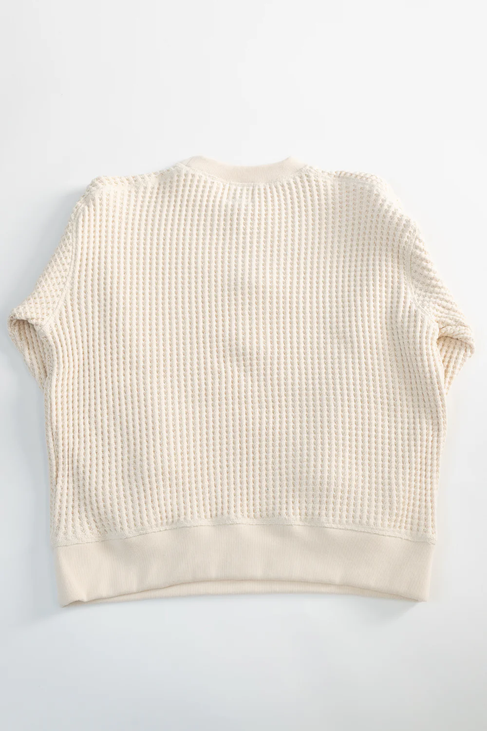 Big Waffle Crew Neck - 14 Ivory - Image 4