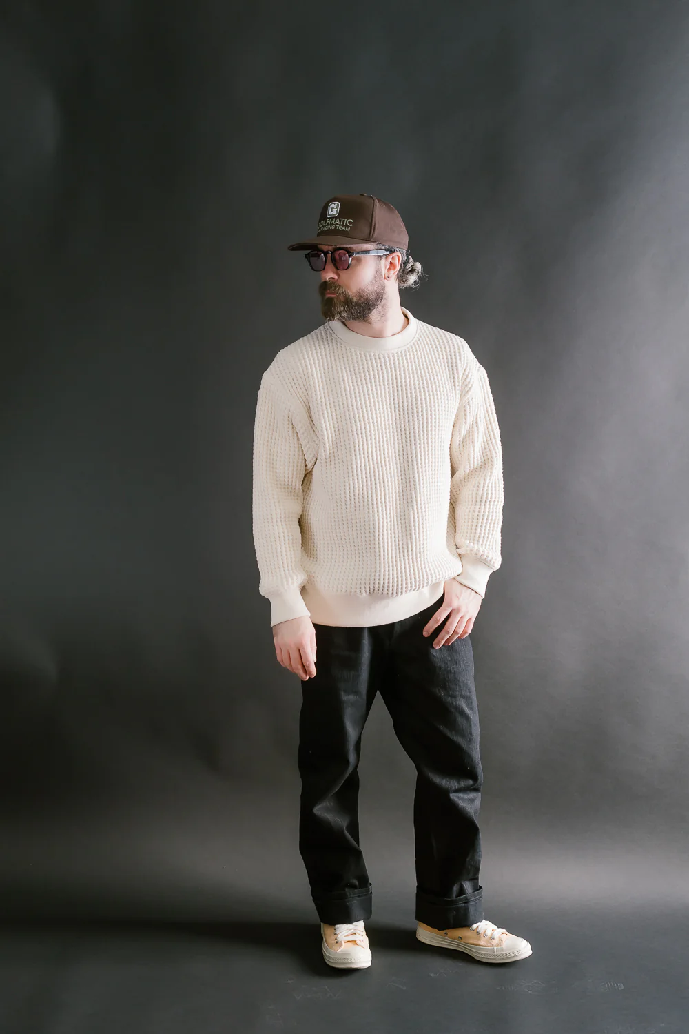 Big Waffle Crew Neck - 14 Ivory - Image 6
