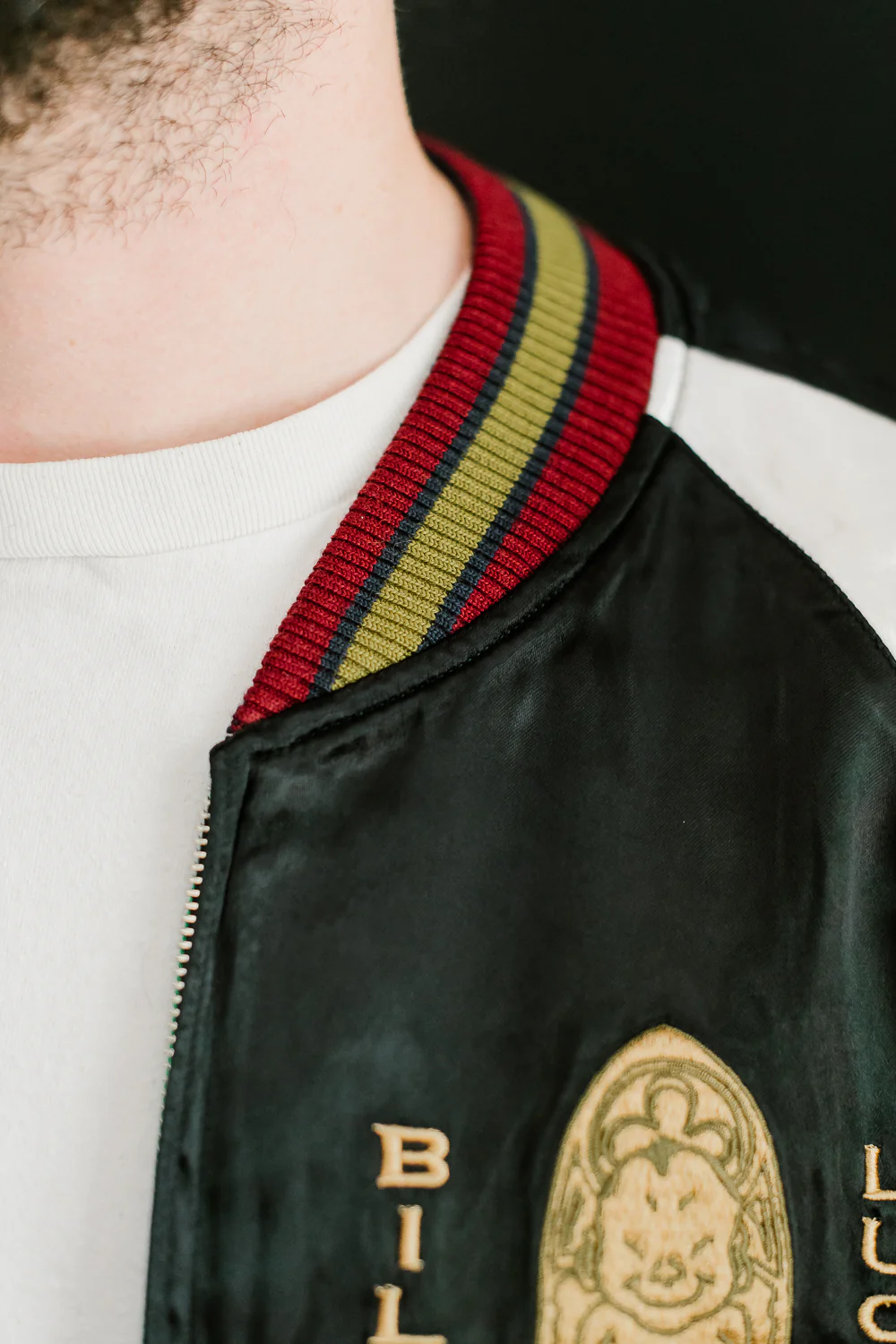 BILLI-002 - Billiken Collaboration Satin Sukajan Souvenir Jacket - Black x Green - Image 33