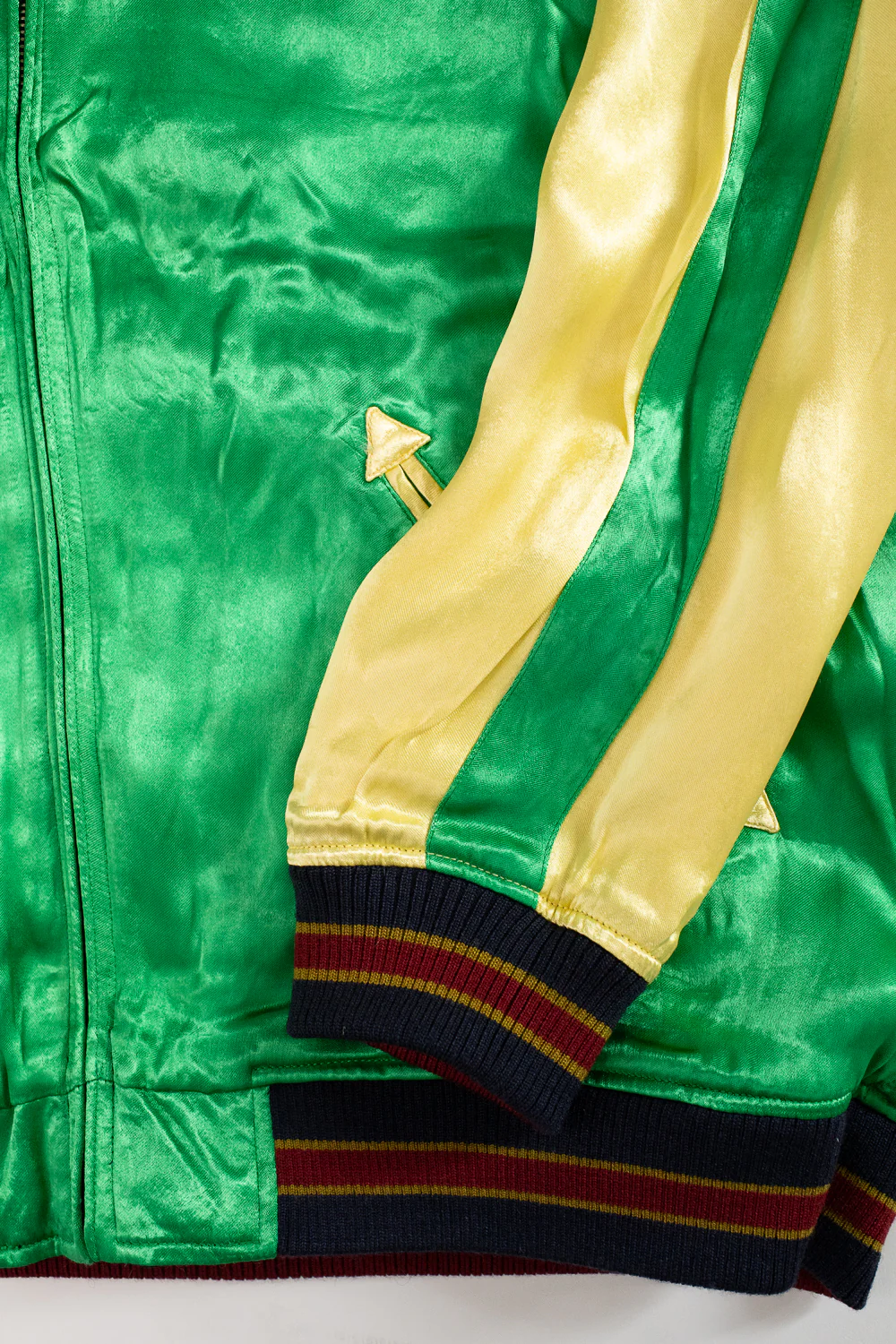 BILLI-002 - Billiken Collaboration Satin Sukajan Souvenir Jacket - Black x Green - Image 6