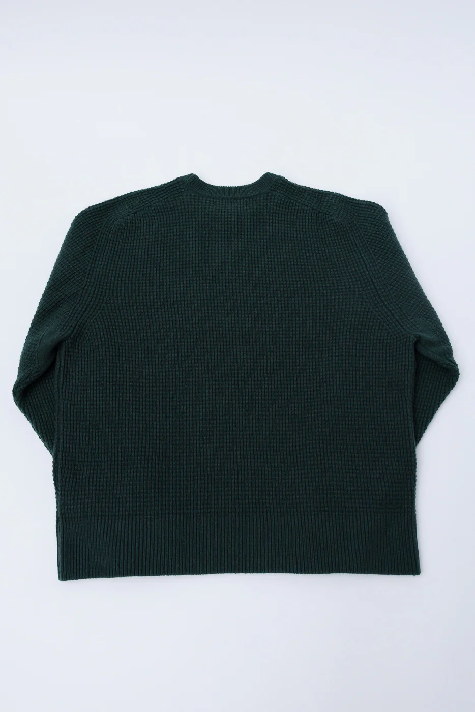 BLADE02.612 - Merino Wool Cashmere Blend Waffle Pullover Relaxed Fit - Bottle Green - Image 4