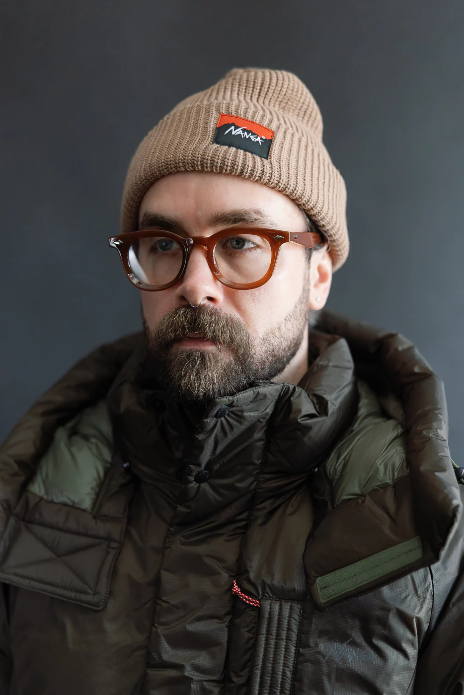 Box Logo Bulky Beanie - Beige - Image 3