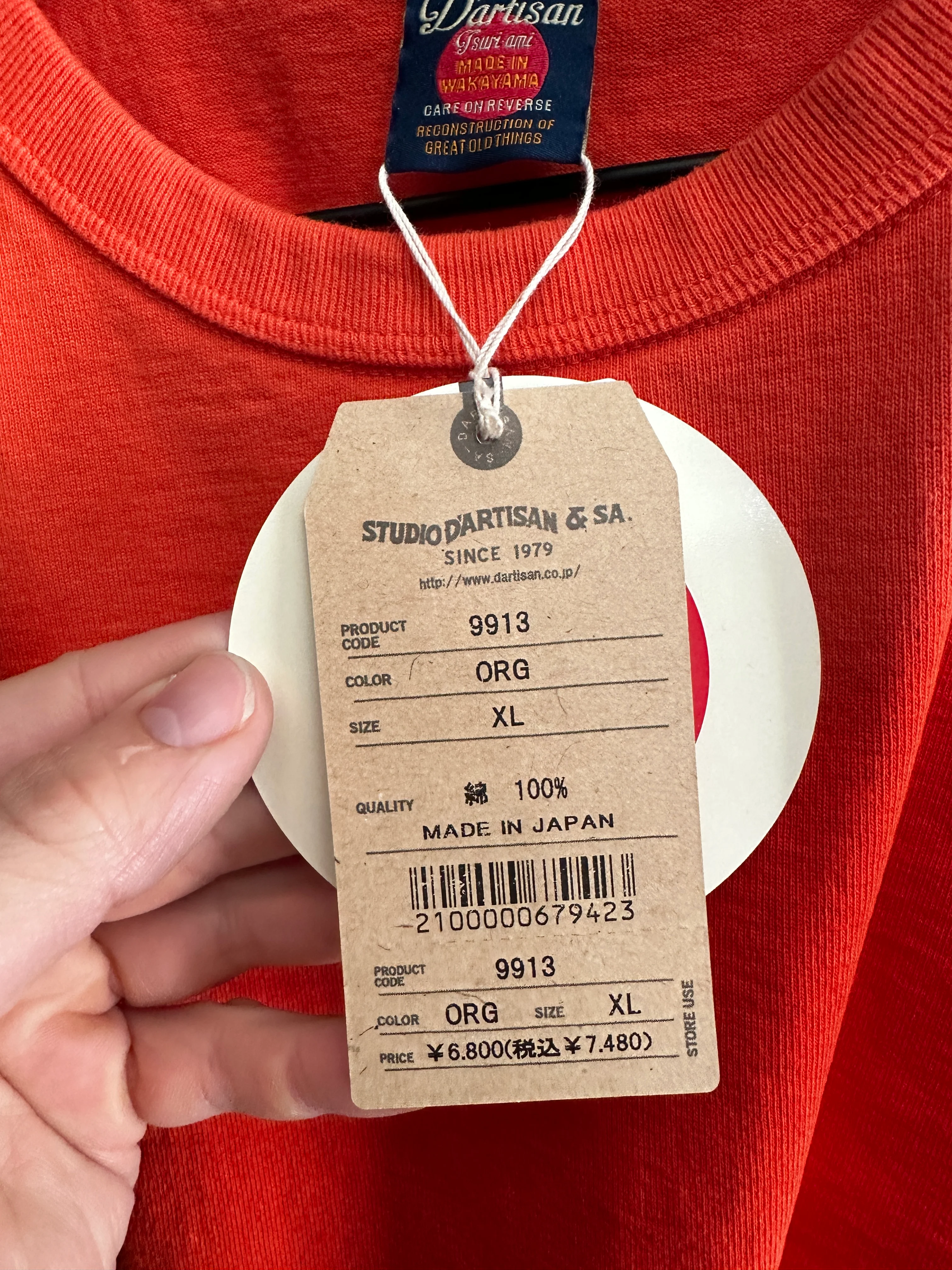 Brand New - 9913 Pocket Tee - Orange - Image 3