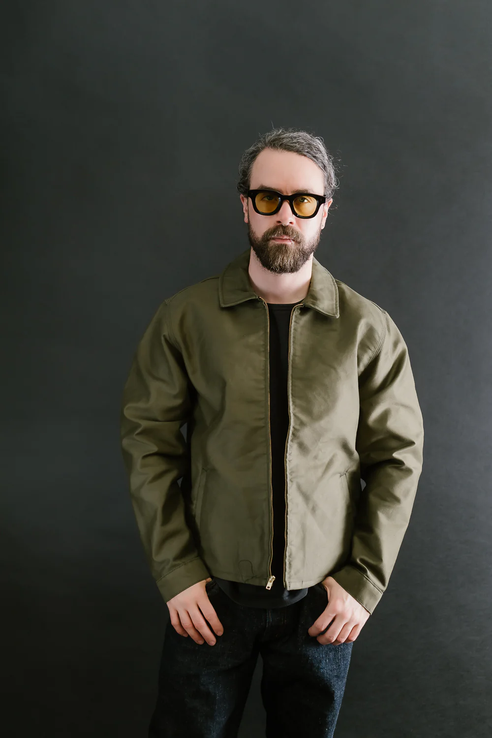 Brushed Jungle Cloth Zip Jacket - Army - Image 8