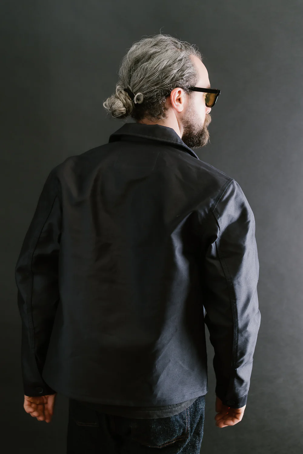 Brushed Jungle Cloth Zip Jacket - Navy - Image 11