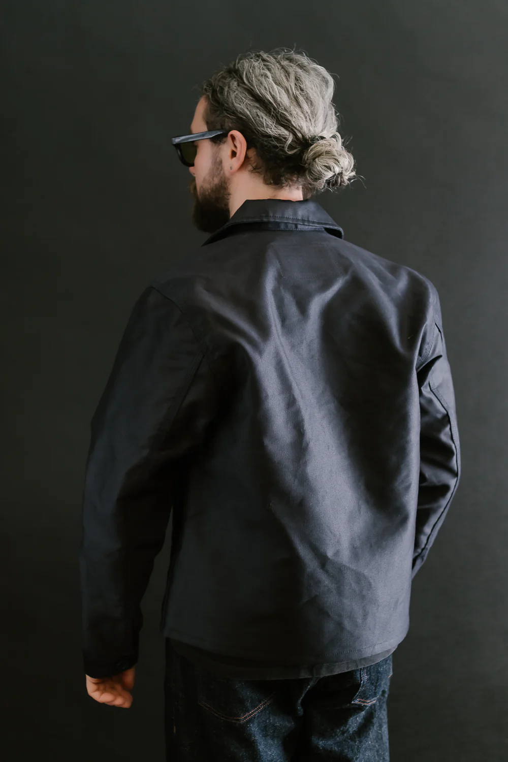Brushed Jungle Cloth Zip Jacket - Navy - Image 12
