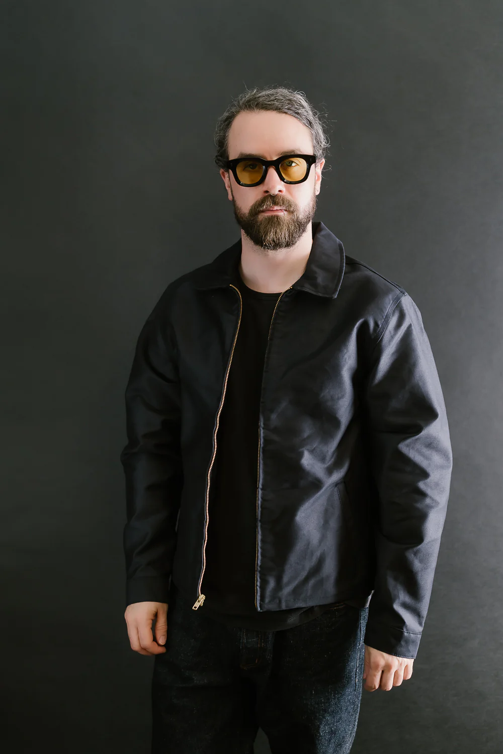Brushed Jungle Cloth Zip Jacket - Navy - Image 14