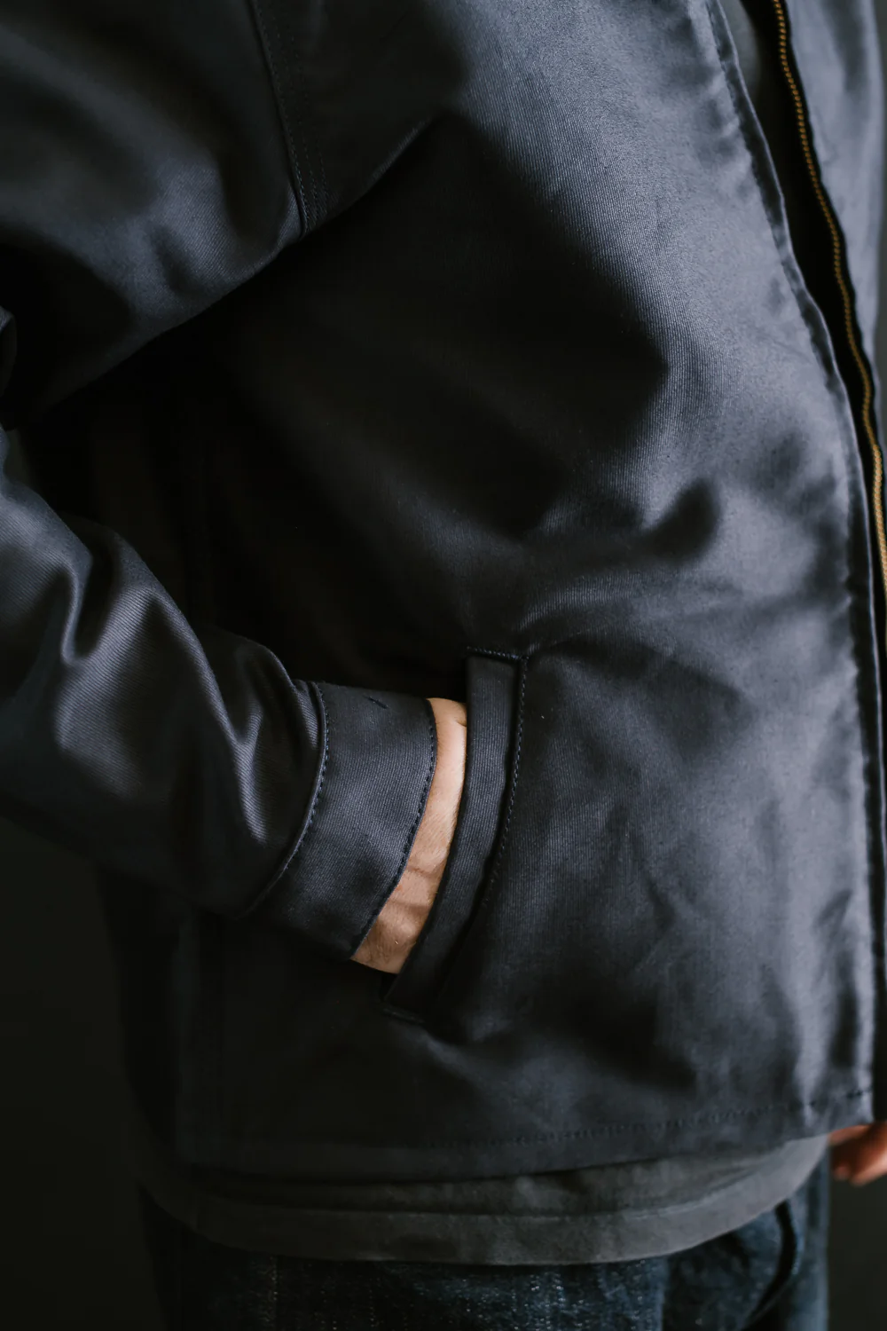 Brushed Jungle Cloth Zip Jacket - Navy - Image 19