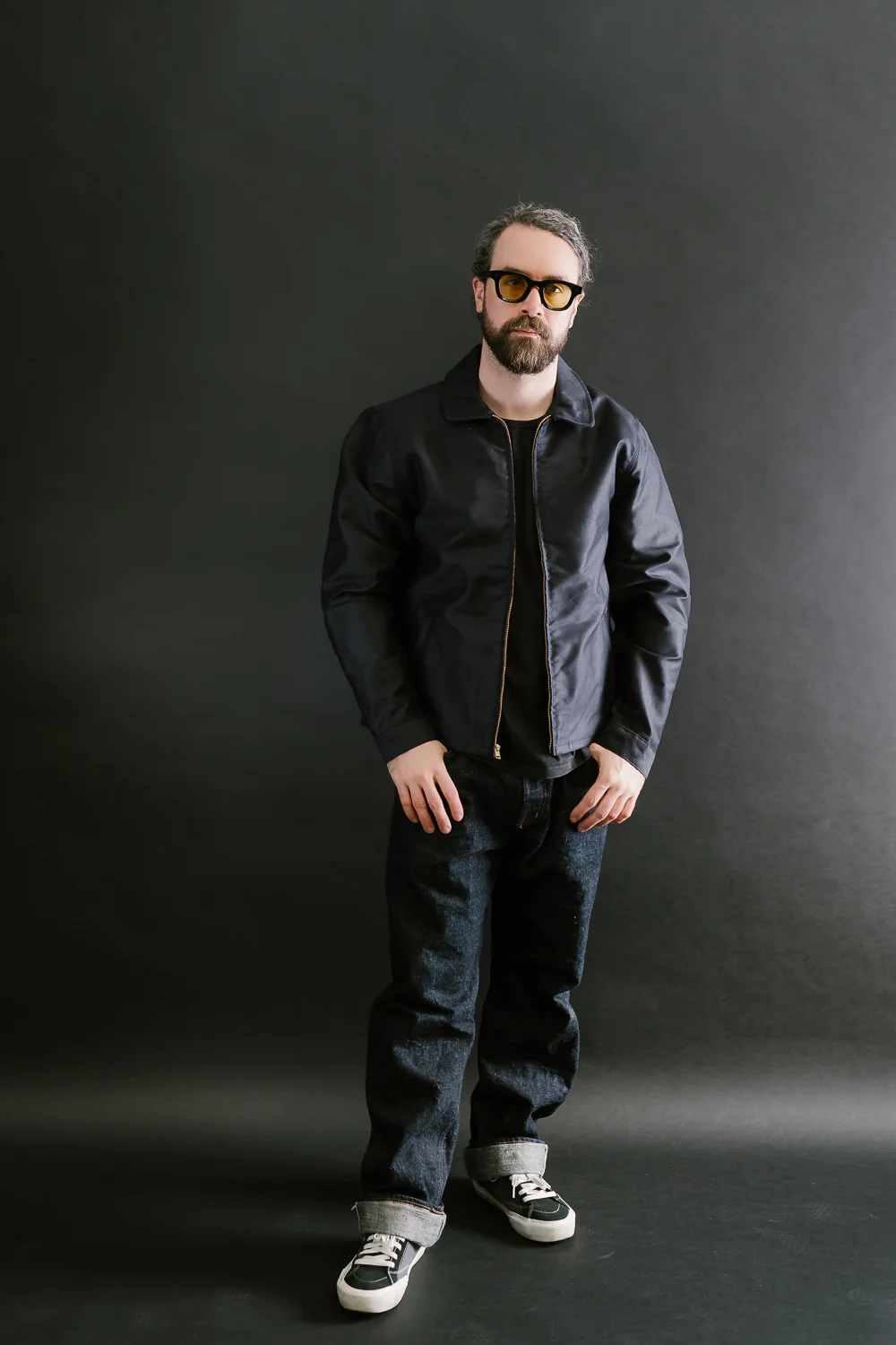 Brushed Jungle Cloth Zip Jacket - Navy - Image 5