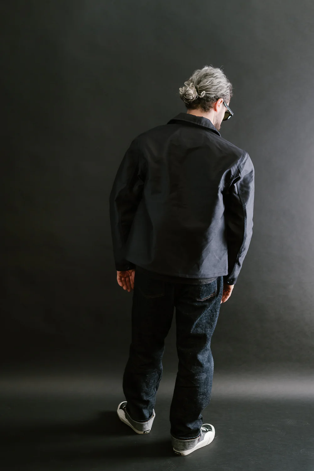 Brushed Jungle Cloth Zip Jacket - Navy - Image 7