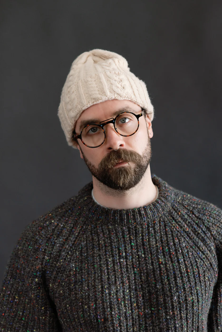Cable Festival Hat - Oatmilk - Image 3