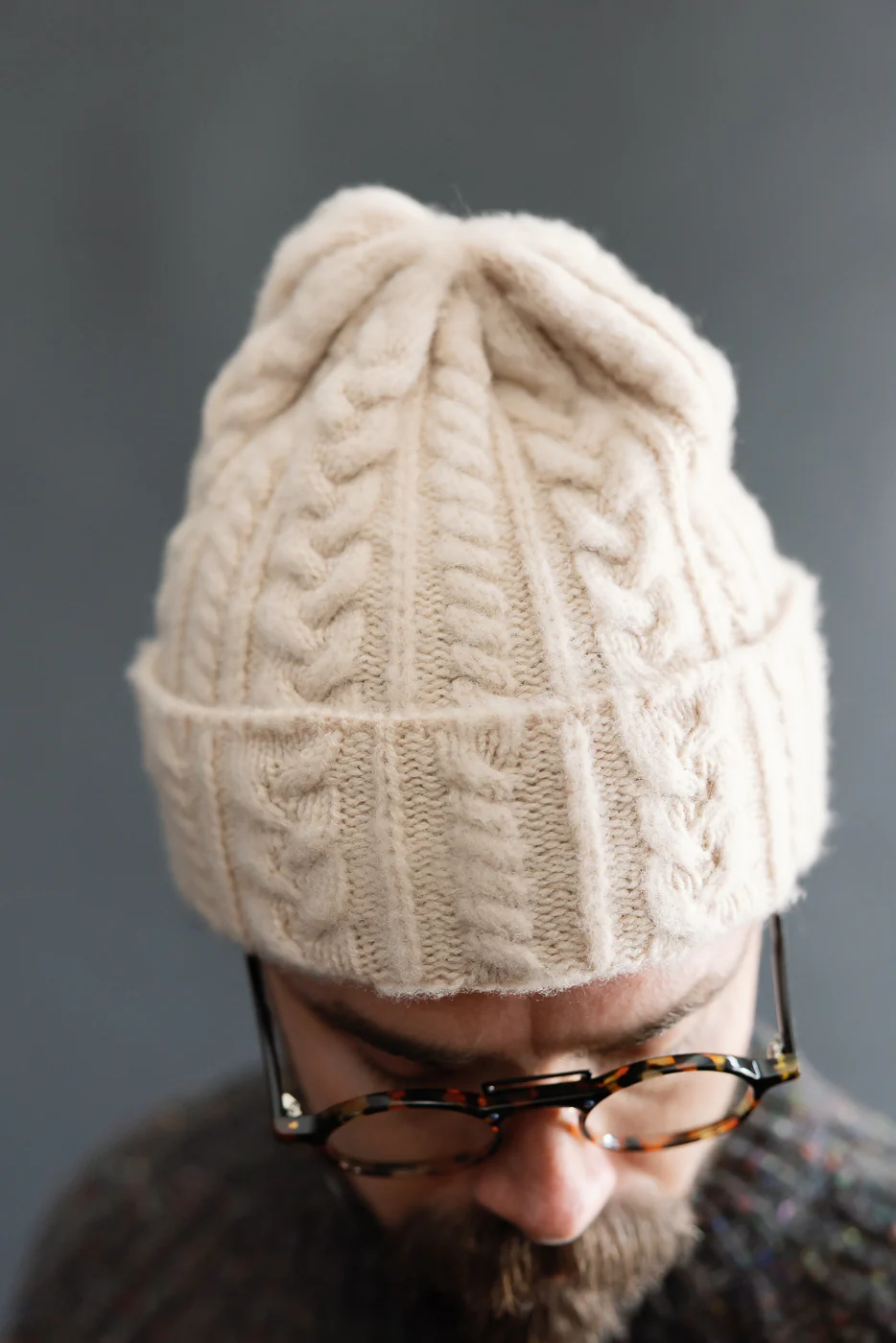 Cable Festival Hat - Oatmilk - Image 6
