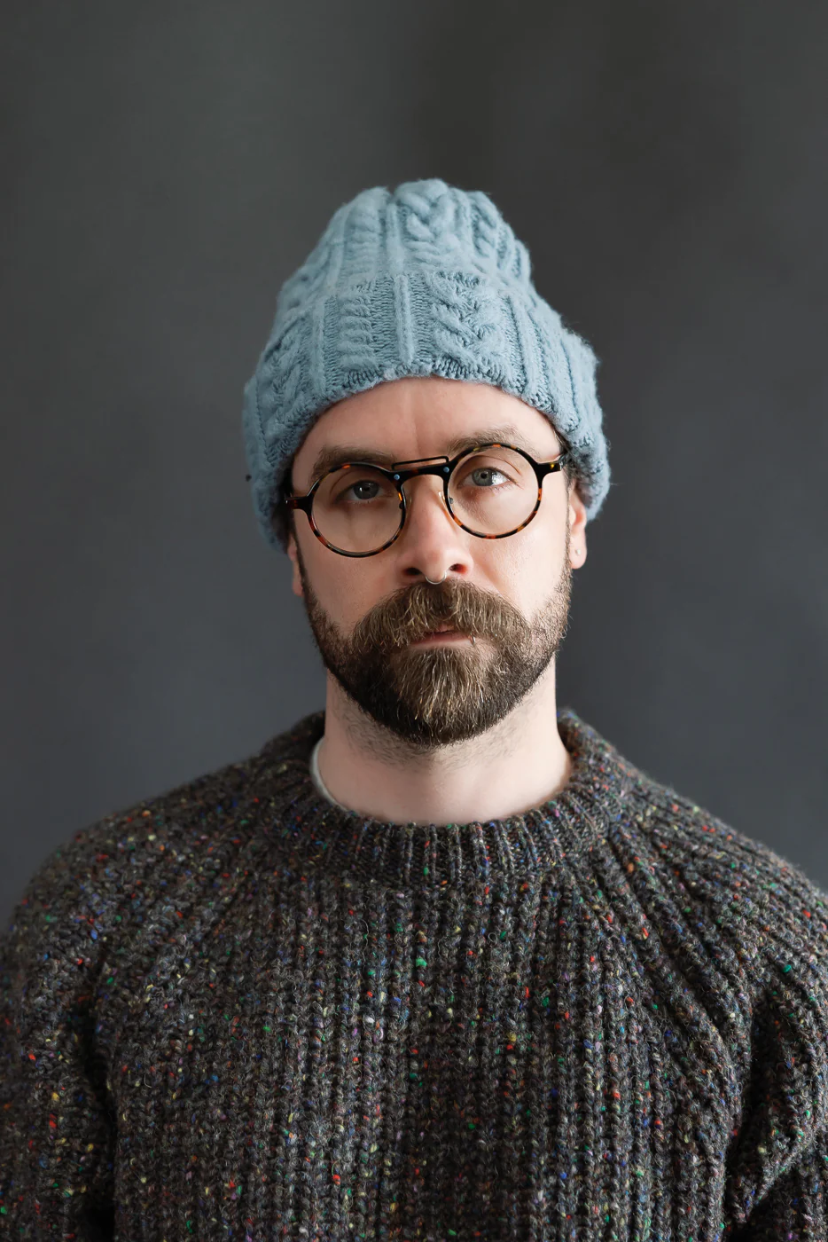 Cable Festival Hat - Soft Blue - Image 3