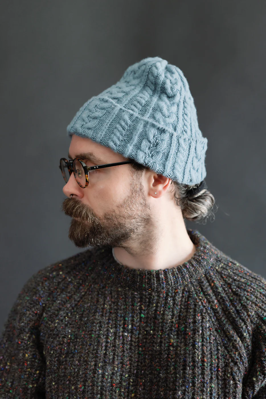 Cable Festival Hat - Soft Blue - Image 4