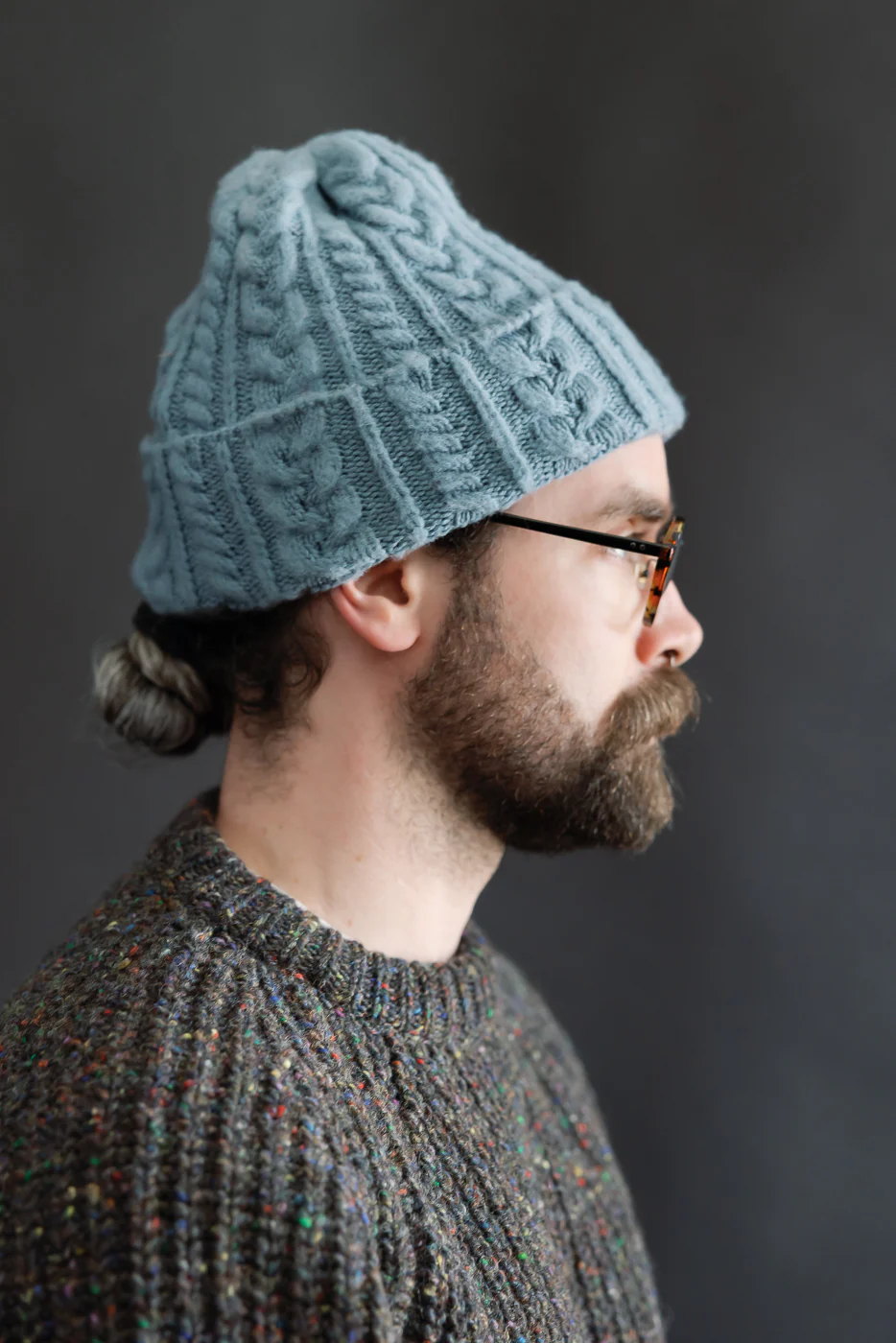 Cable Festival Hat - Soft Blue - Image 5