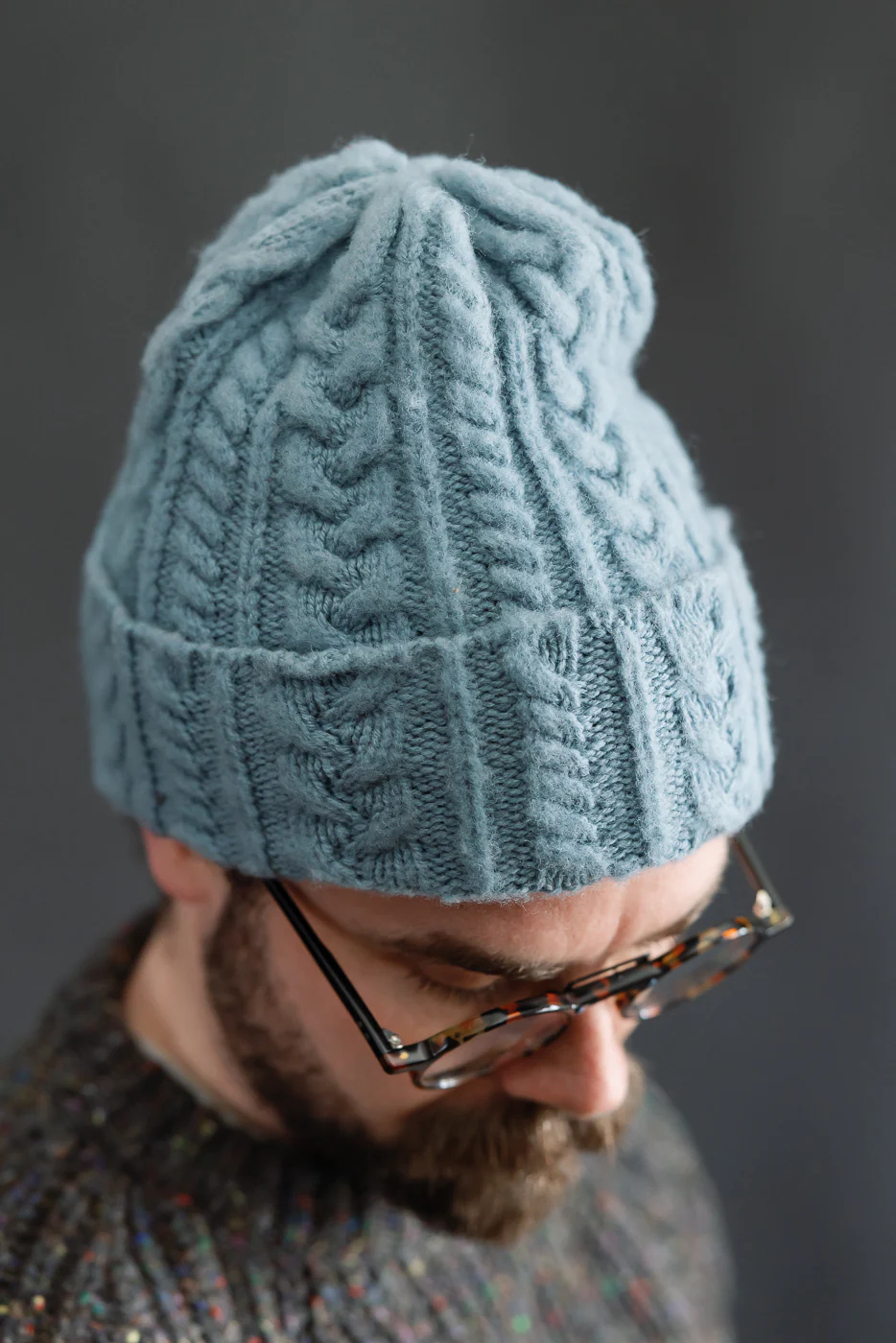 Cable Festival Hat - Soft Blue - Image 6
