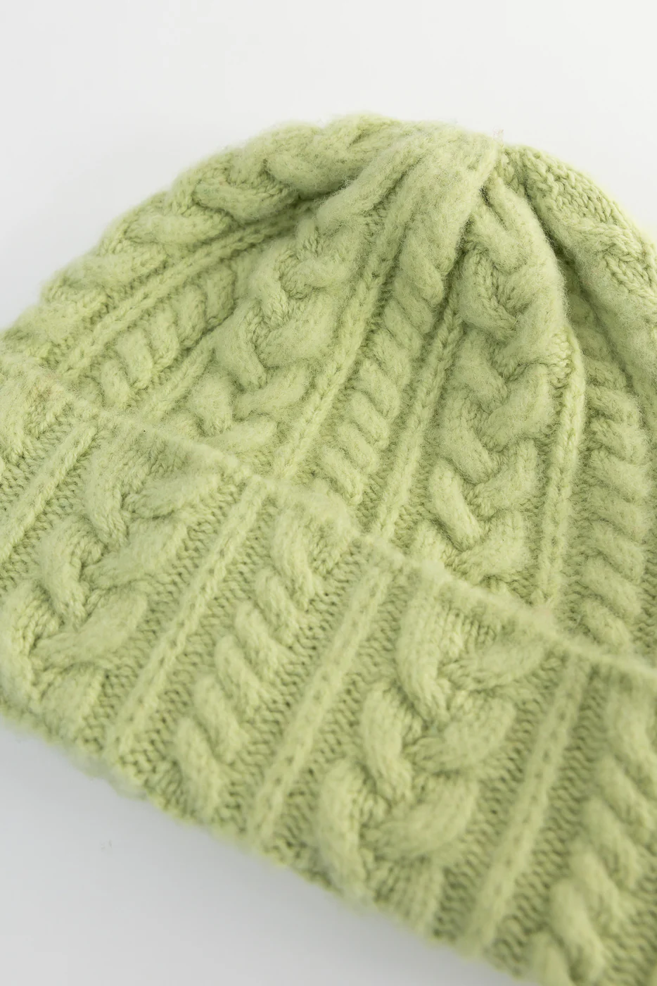 Cable Festival Hat - Soft Green - Image 2