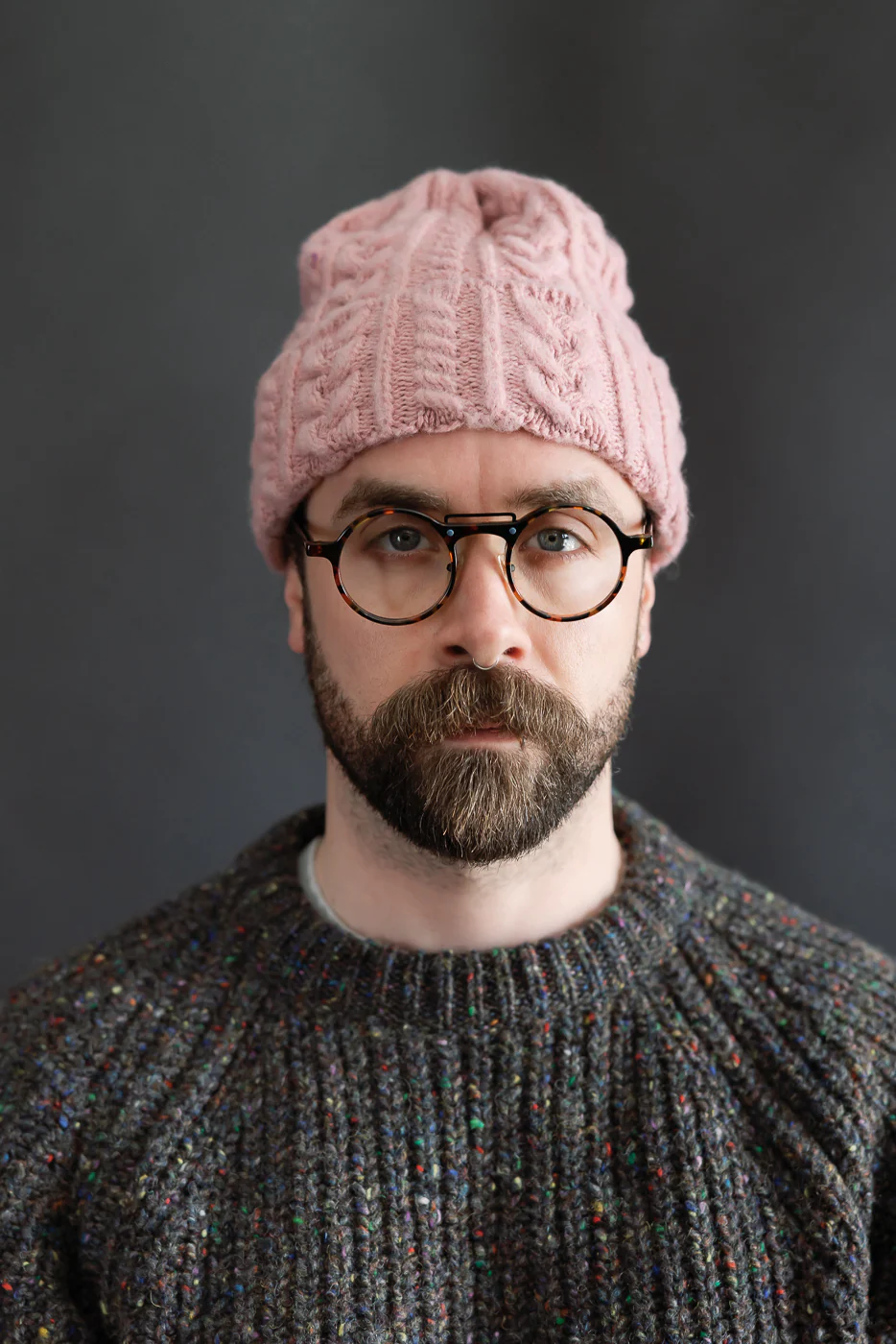 Cable Festival Hat - Soft Pink - Image 3