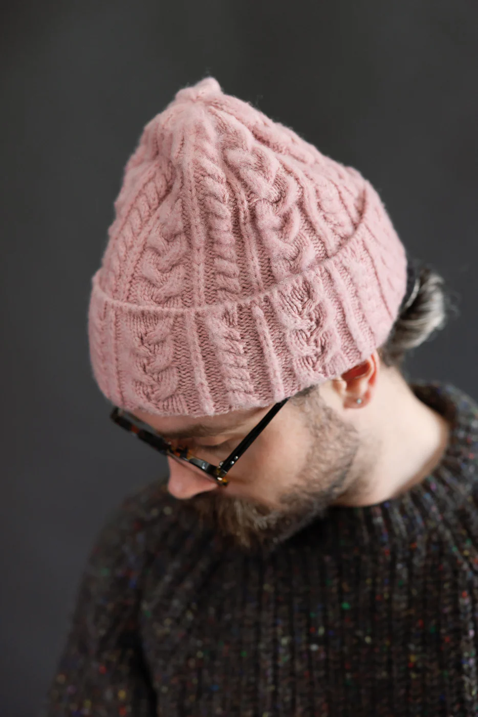 Cable Festival Hat - Soft Pink - Image 5