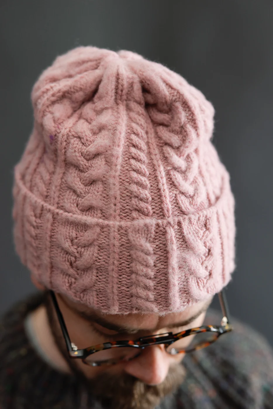 Cable Festival Hat - Soft Pink - Image 7