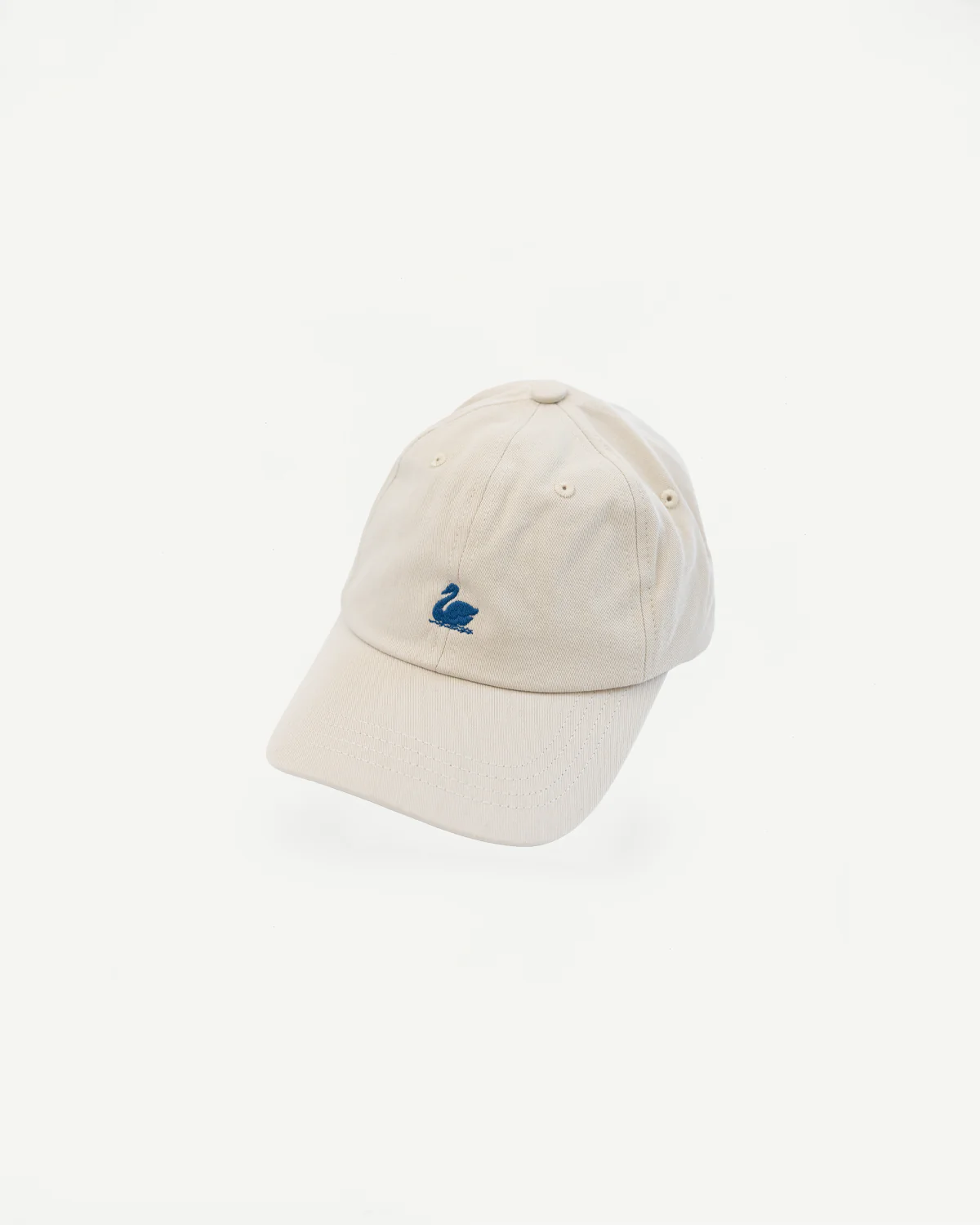 CAP01.16158 - Swan Logo Cotton Twill Cap - Light Khaki, Deep Blue
