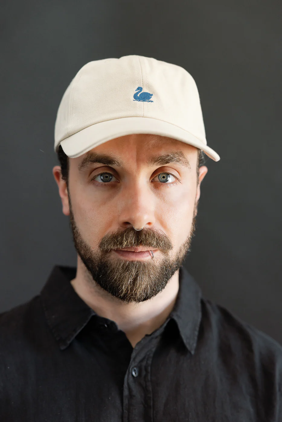 CAP01.16158 - Swan Logo Cotton Twill Cap - Light Khaki, Deep Blue - Image 7