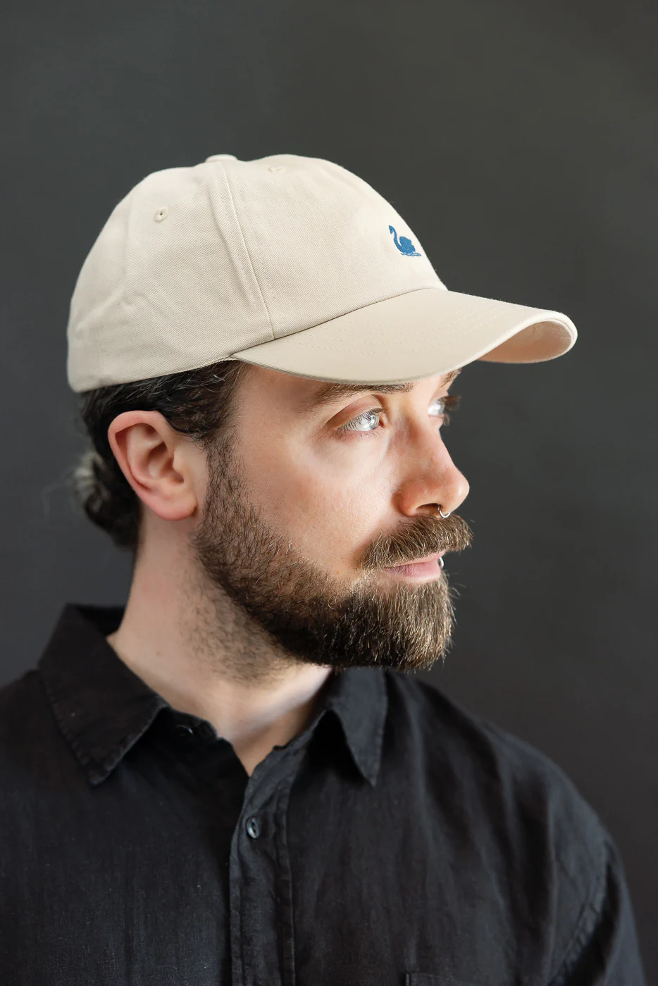 CAP01.16158 - Swan Logo Cotton Twill Cap - Light Khaki, Deep Blue - Image 8