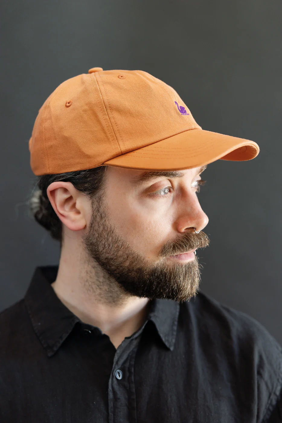CAP01.329 - Swan Logo Cotton Twill Cap - Pumpkin, Purple - Image 8