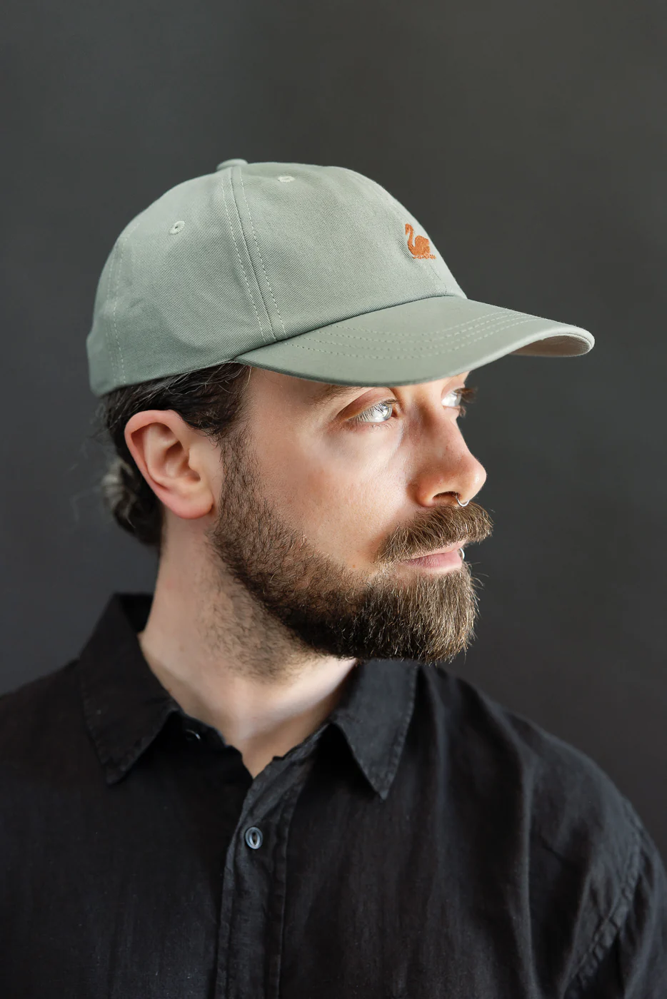 CAP01.4112 - Swan Logo Cotton Twill Cap - Light Army, Nut - Image 9