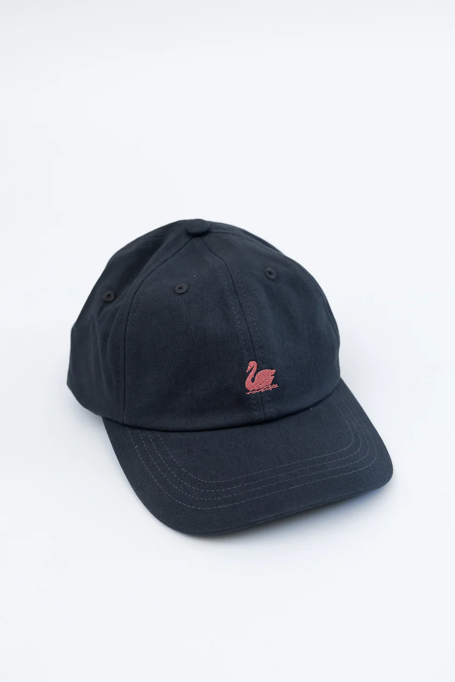 CAP01.98 - Swan Logo Cotton Twill Cap - Charcoal, Rosewood - Image 6