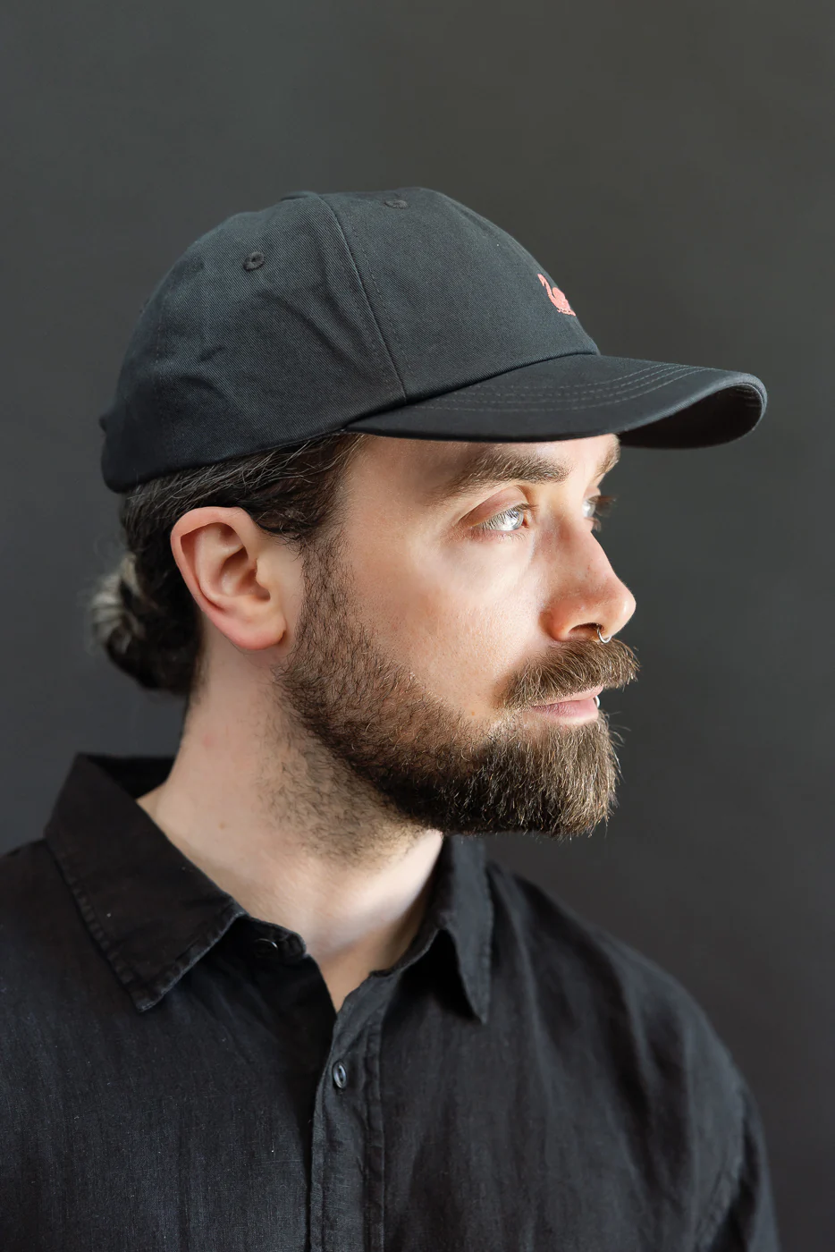 CAP01.98 - Swan Logo Cotton Twill Cap - Charcoal, Rosewood - Image 8