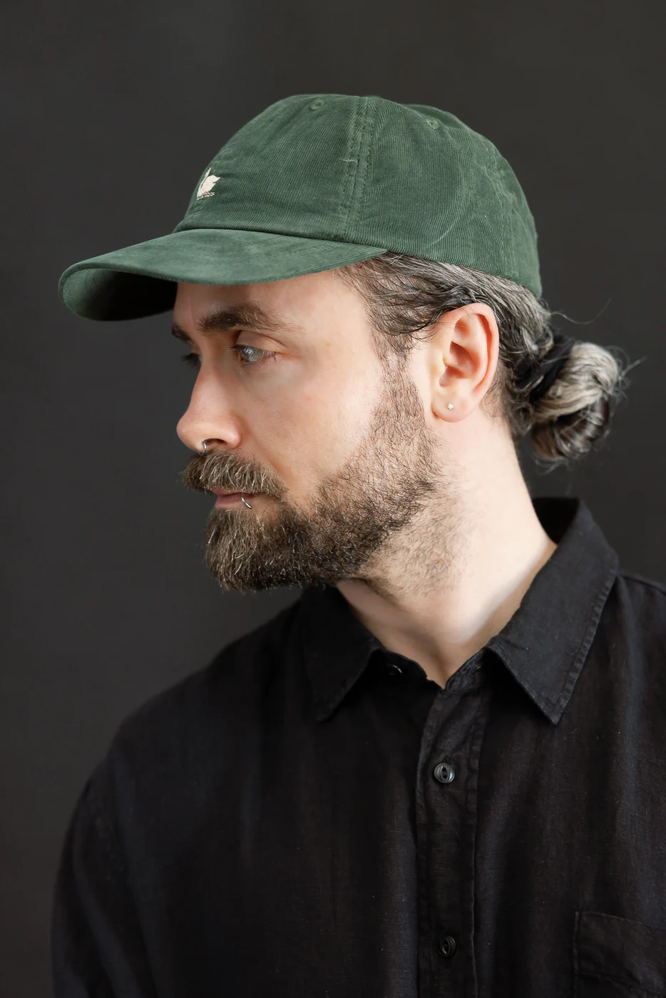 CAP01LC.401 - Swan Logo Cotton Corduroy Cap - Forest - Image 8