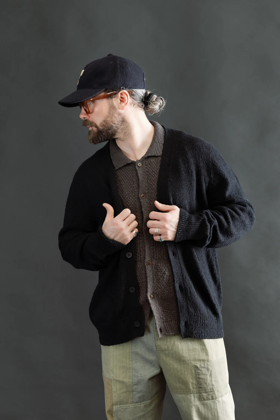 Classic Cardigan - Black Bouclé - Image 14