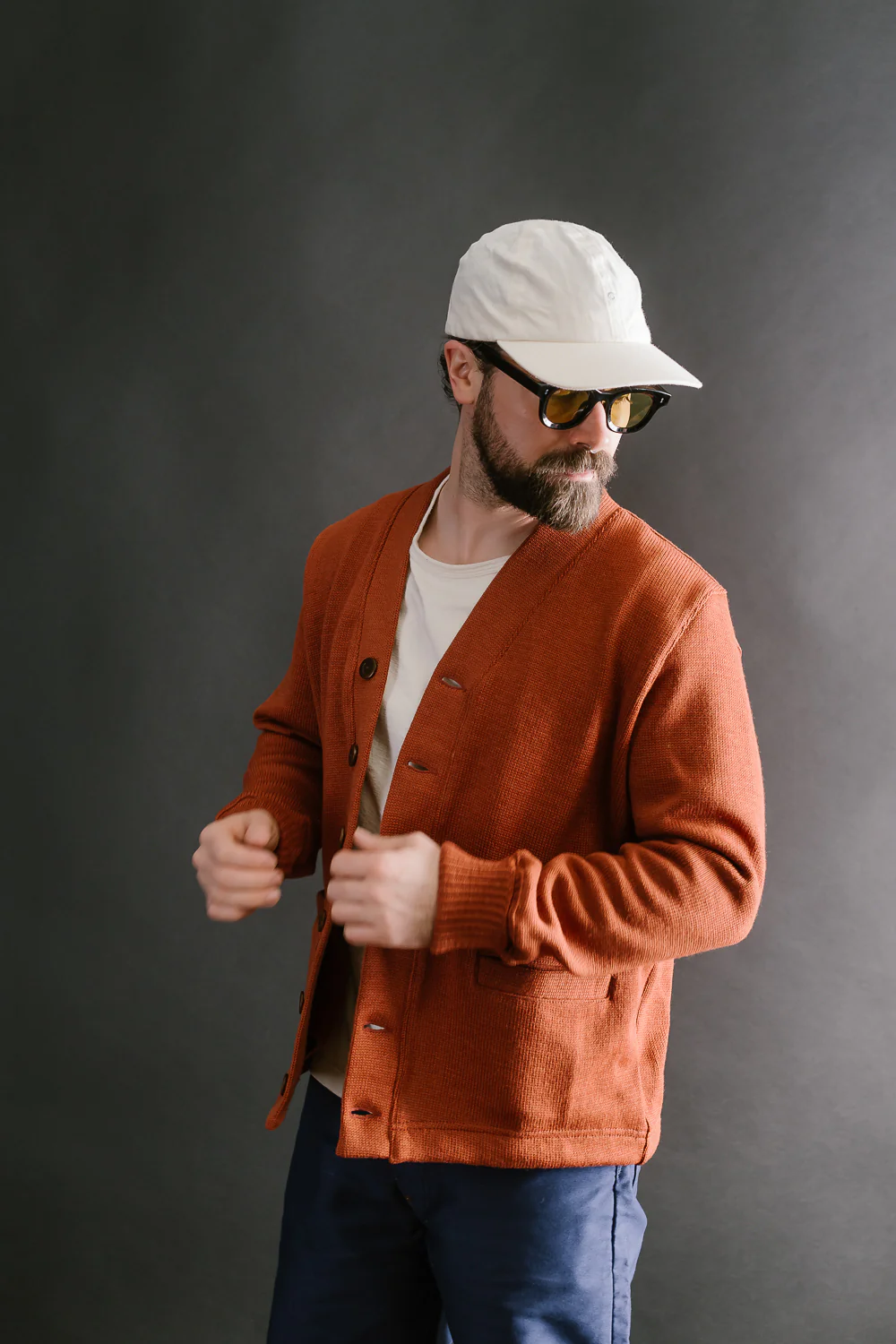 Classic Cardigan - Burnt Orange - Image 10