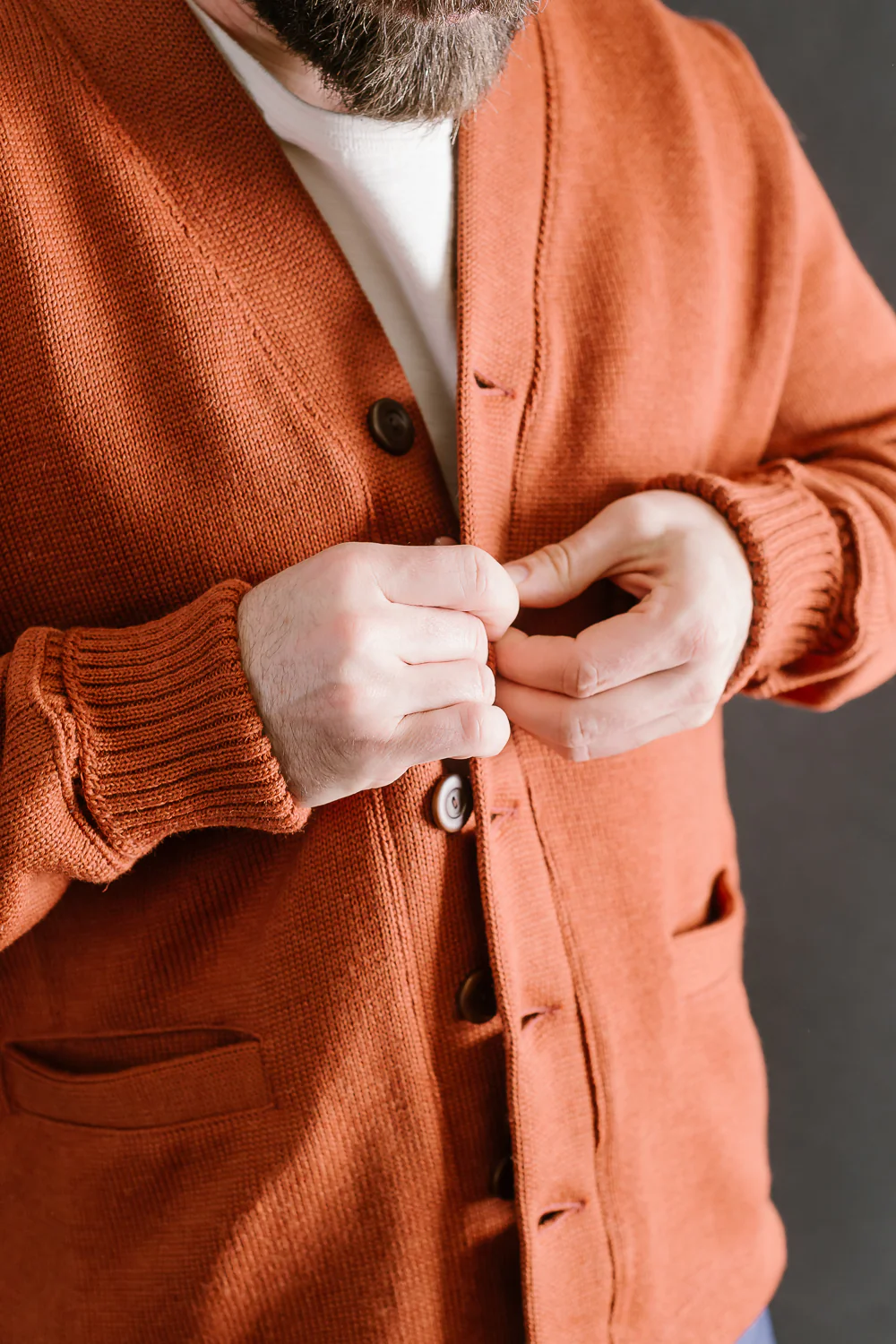 Classic Cardigan - Burnt Orange - Image 17