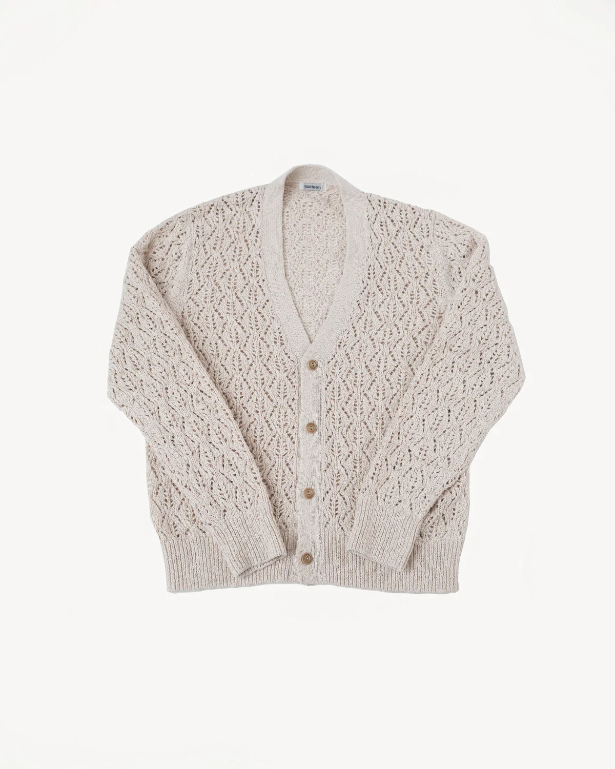 Classic Cardigan Flamme Lace Knit - Ecru