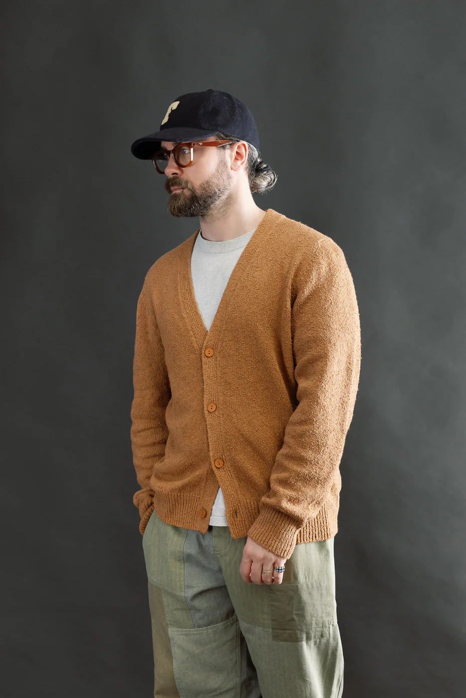 Classic Cardigan - Ochre Bouclé - Image 10