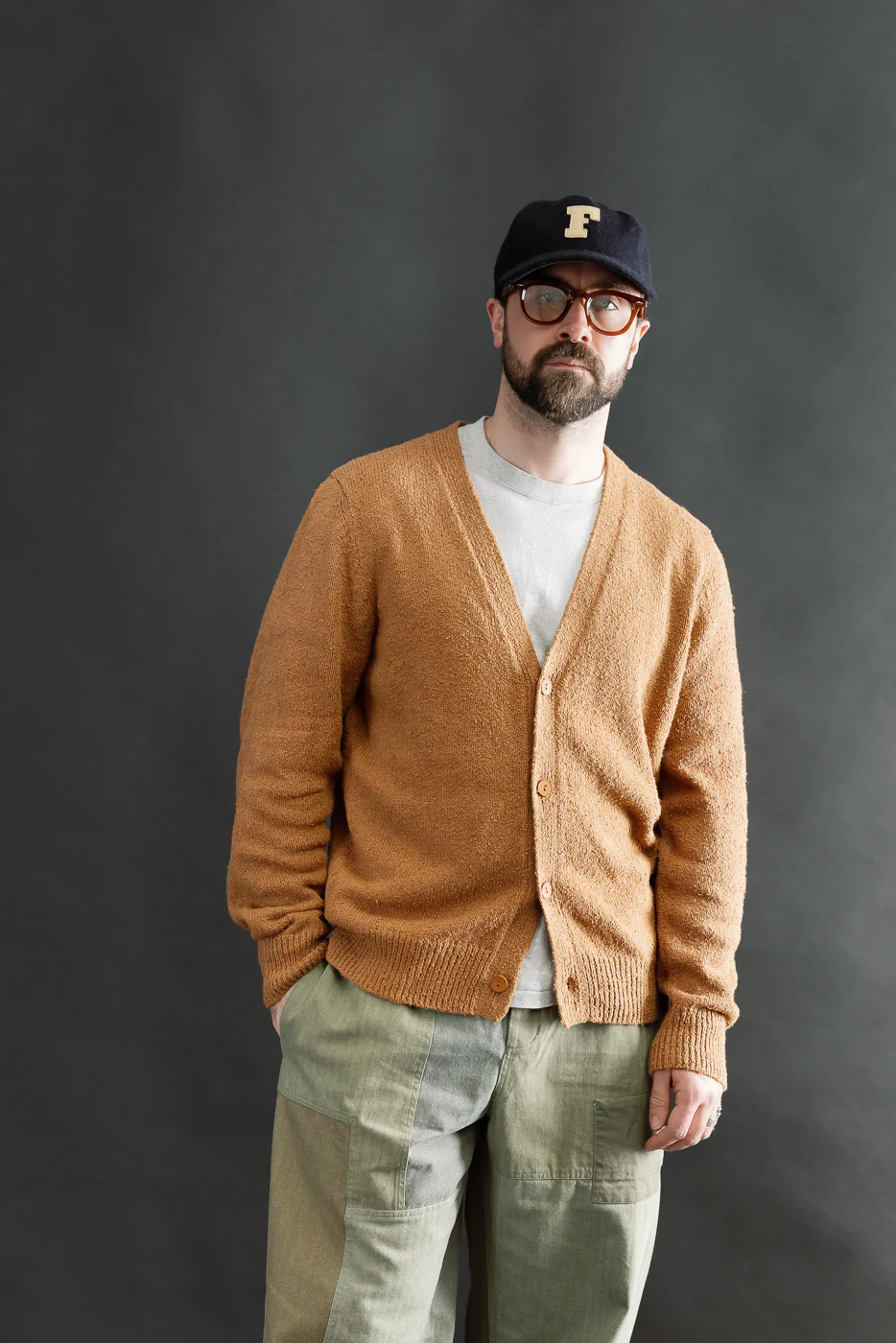 Classic Cardigan - Ochre Bouclé - Image 15