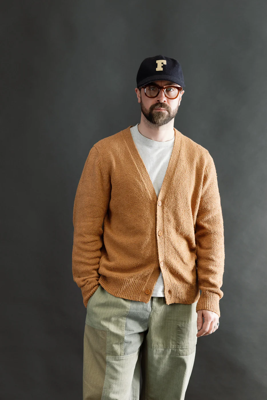 Classic Cardigan - Ochre Bouclé - Image 9
