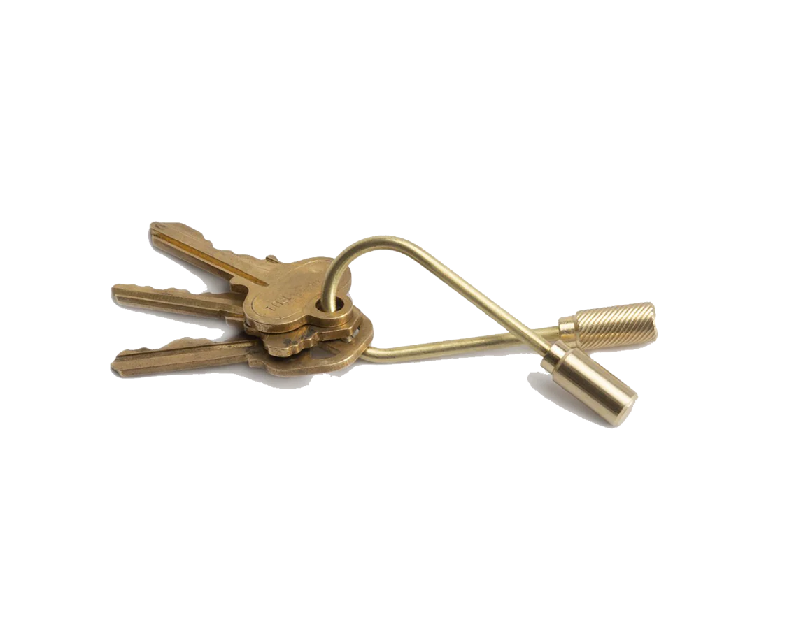Closed Helix Keyring - Brass - Image 3