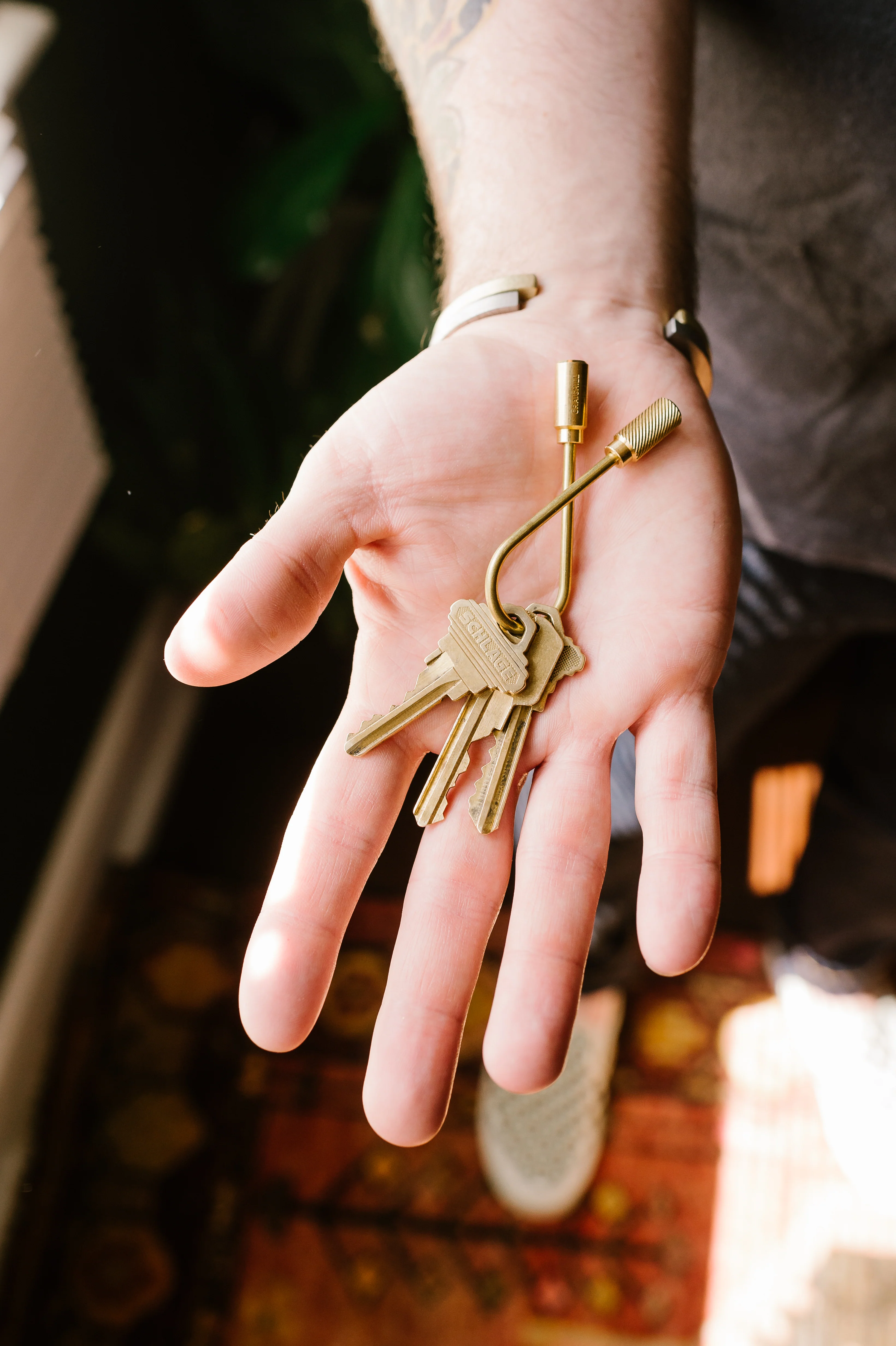 Closed Helix Keyring - Brass - Image 9