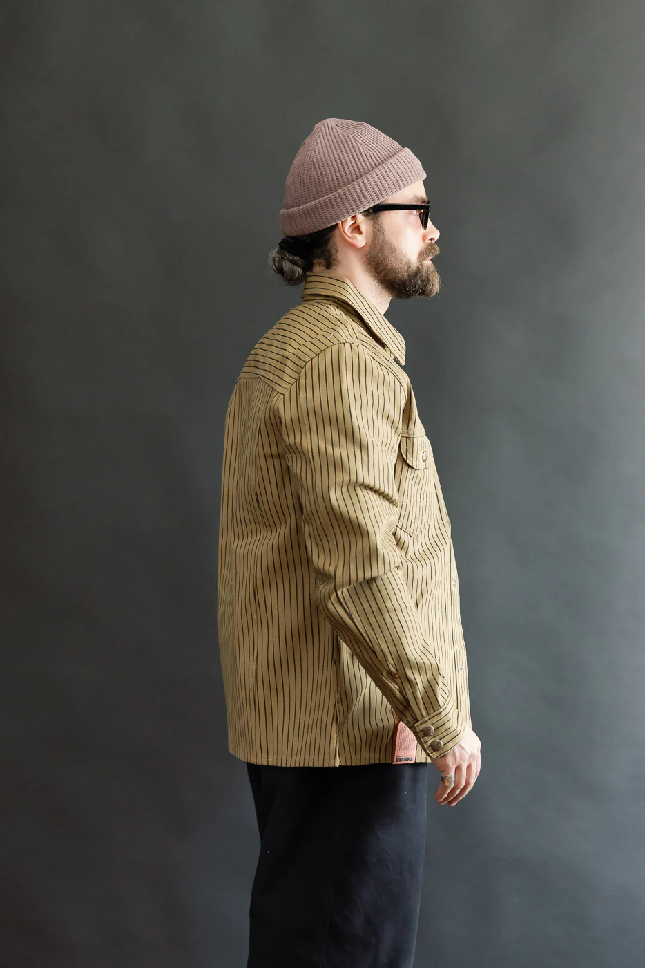 12oz - Copeland Shirt Jack Root Stripe - Beige, Indigo - Image 11