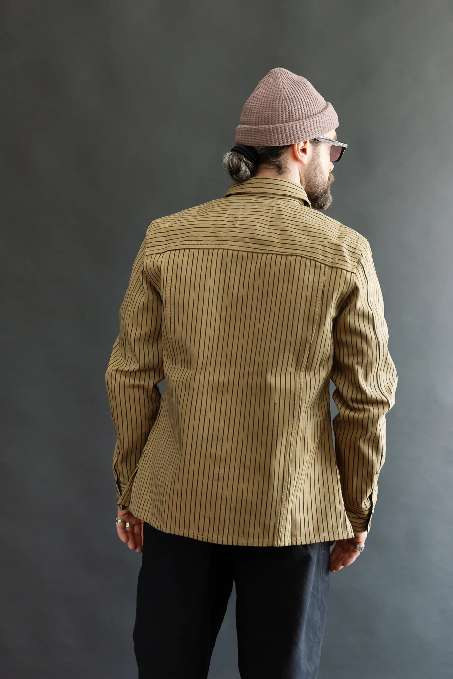 12oz - Copeland Shirt Jack Root Stripe - Beige, Indigo - Image 12
