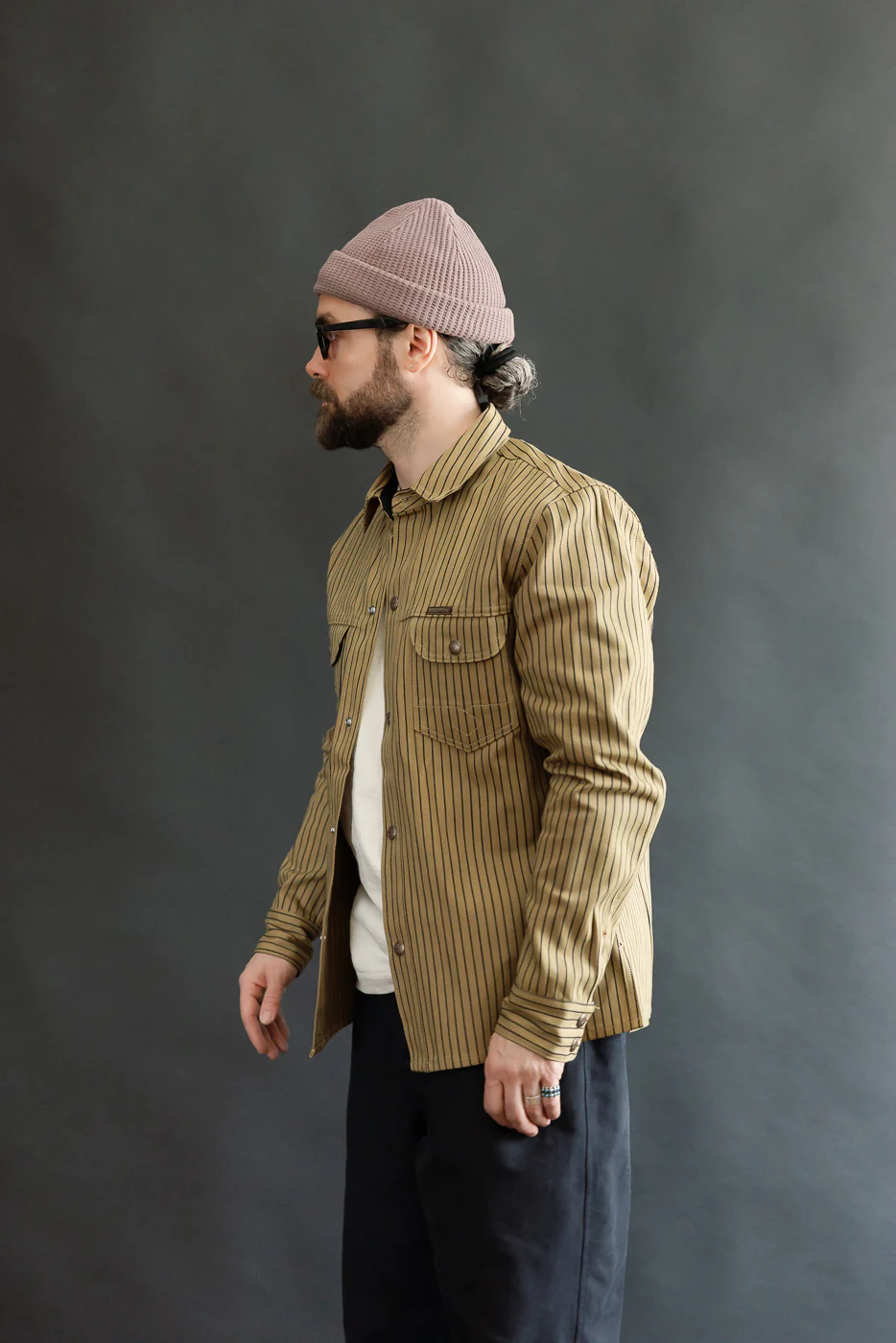 12oz - Copeland Shirt Jack Root Stripe - Beige, Indigo - Image 14