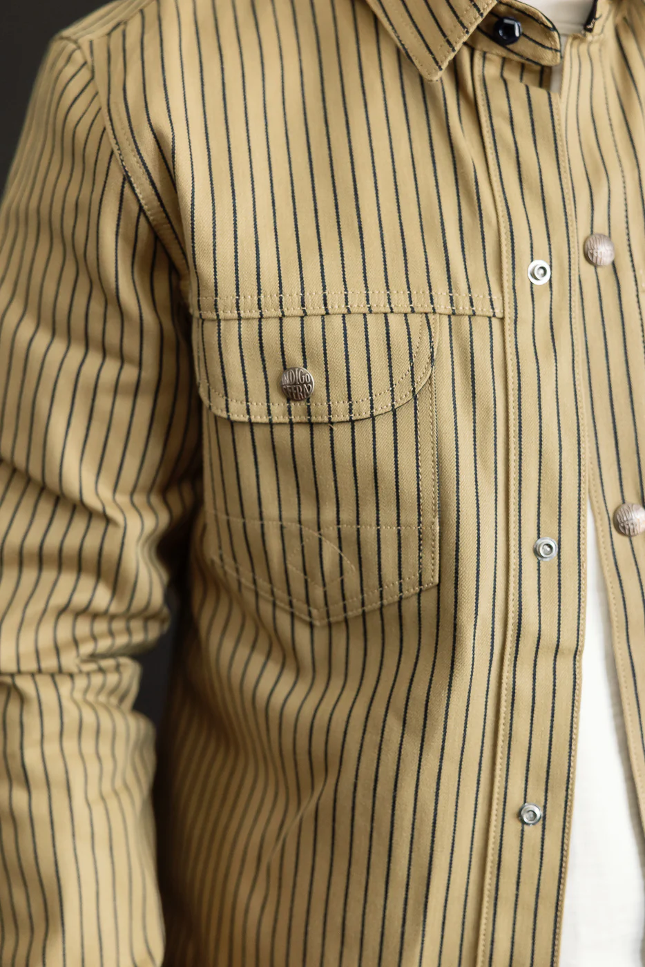 12oz - Copeland Shirt Jack Root Stripe - Beige, Indigo - Image 19