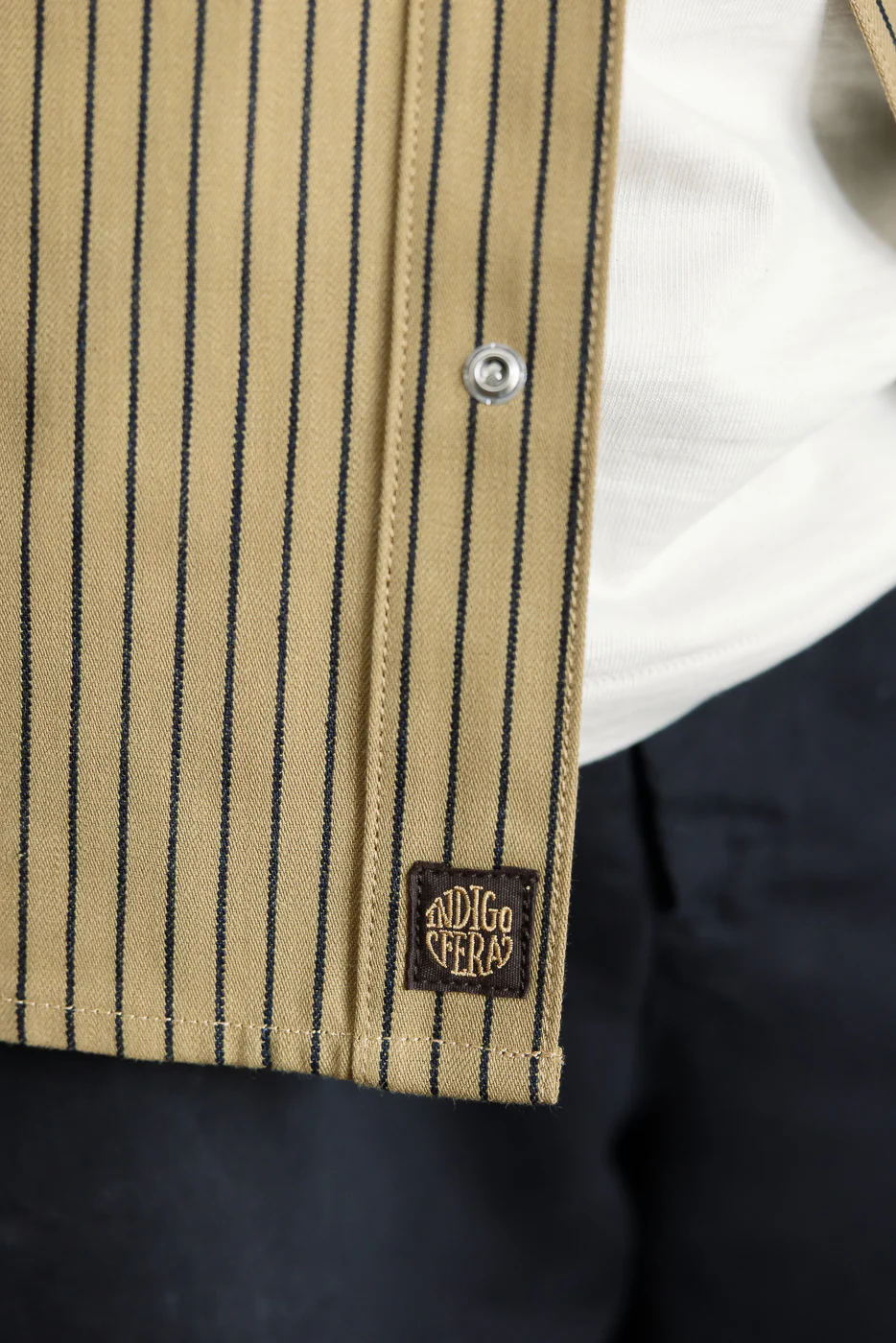 12oz - Copeland Shirt Jack Root Stripe - Beige, Indigo - Image 23