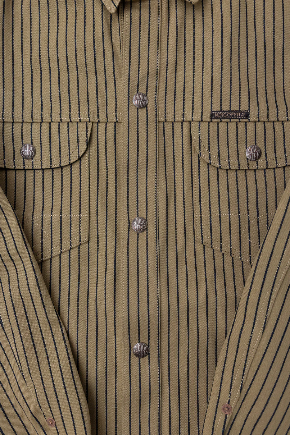 12oz - Copeland Shirt Jack Root Stripe - Beige, Indigo - Image 3