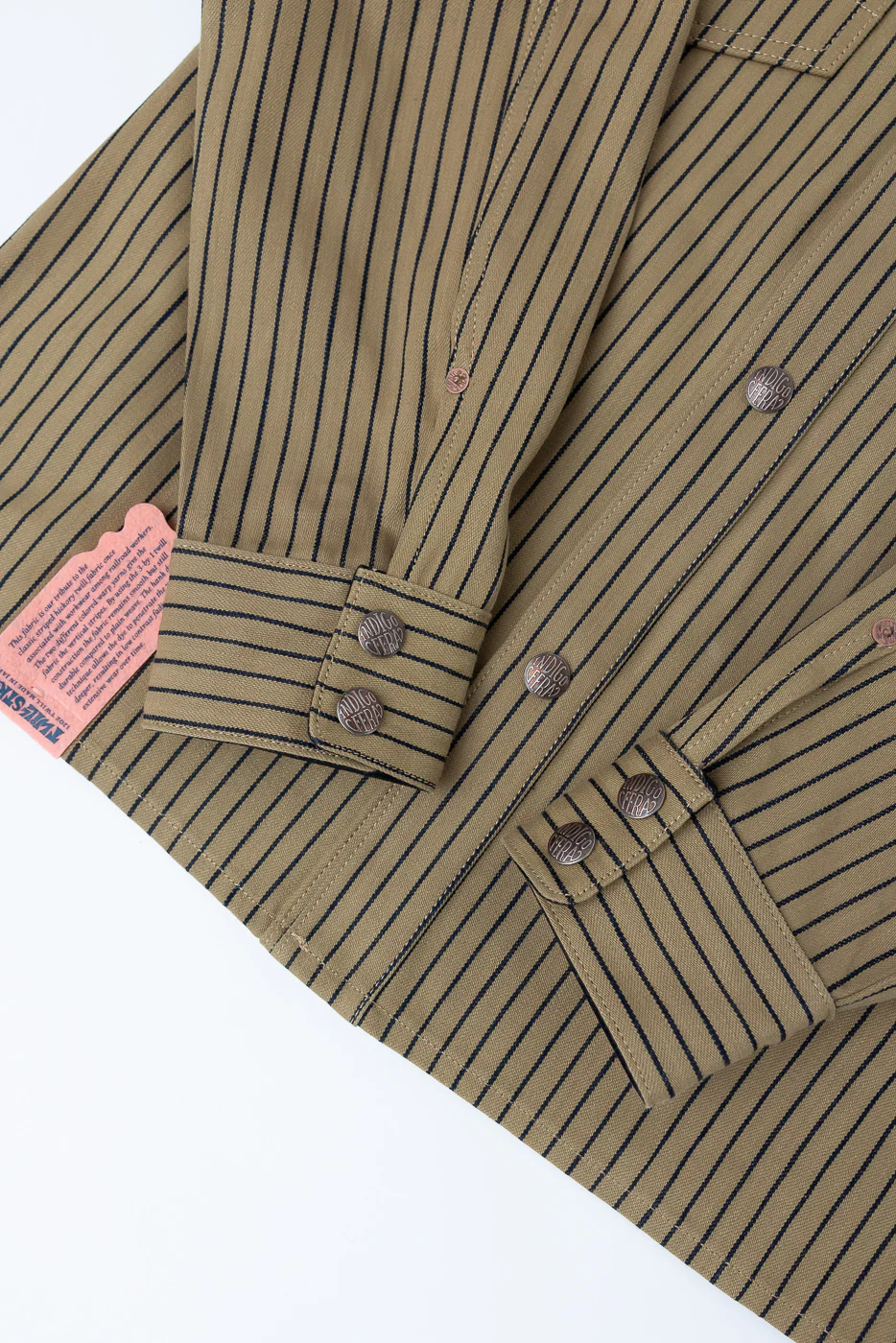 12oz - Copeland Shirt Jack Root Stripe - Beige, Indigo - Image 4
