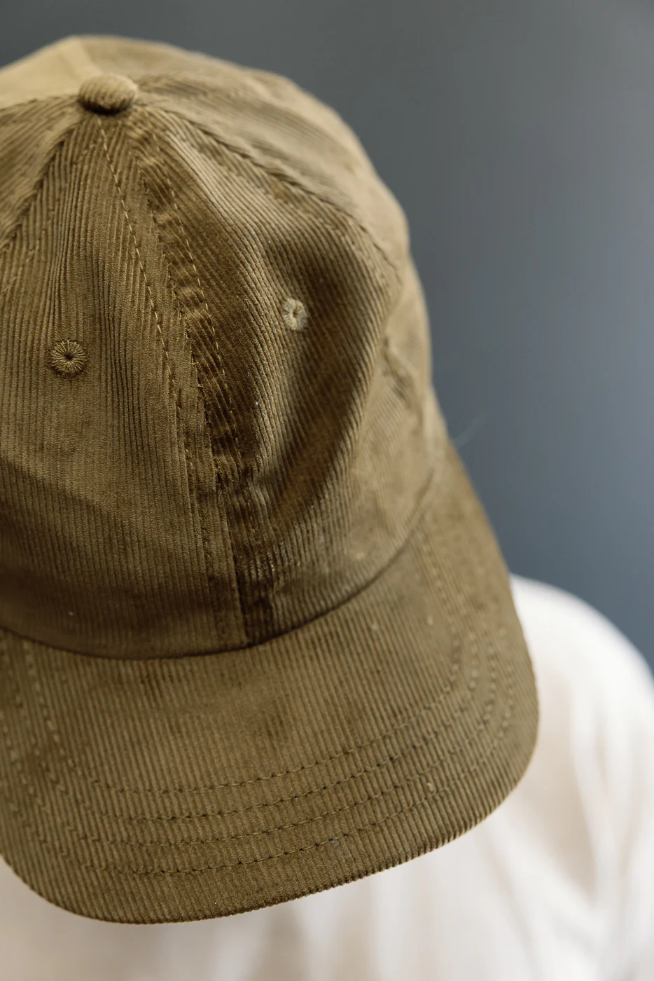 Corduory Baseball Hat - Olive - Image 10