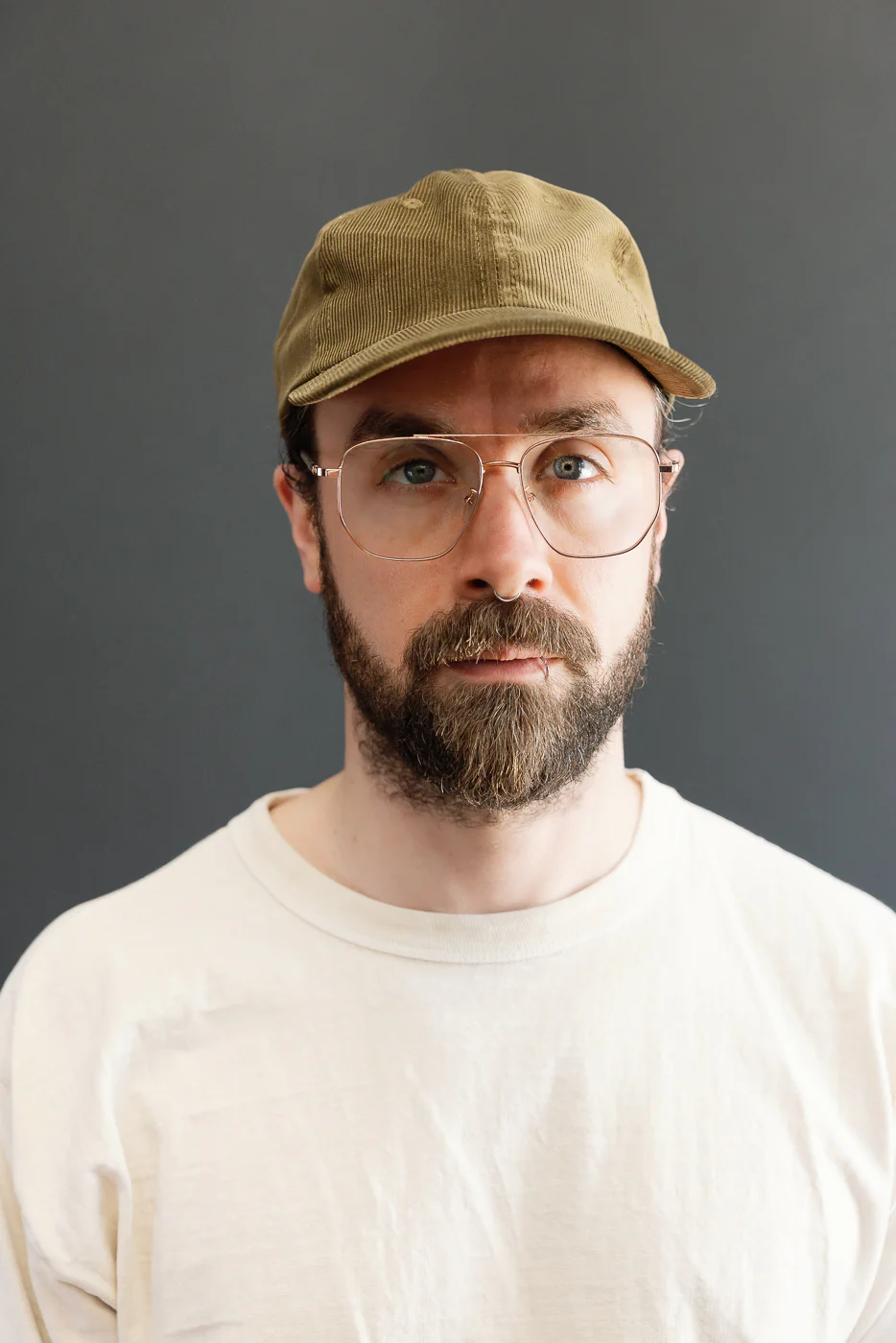 Corduory Baseball Hat - Olive - Image 6
